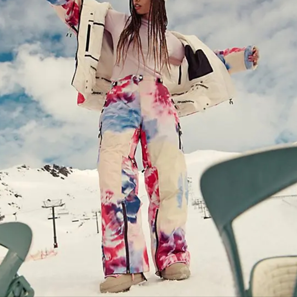 Fp Movement Printed Care On The Ascend Ski Pants Insulated Snowpants Tie Dye